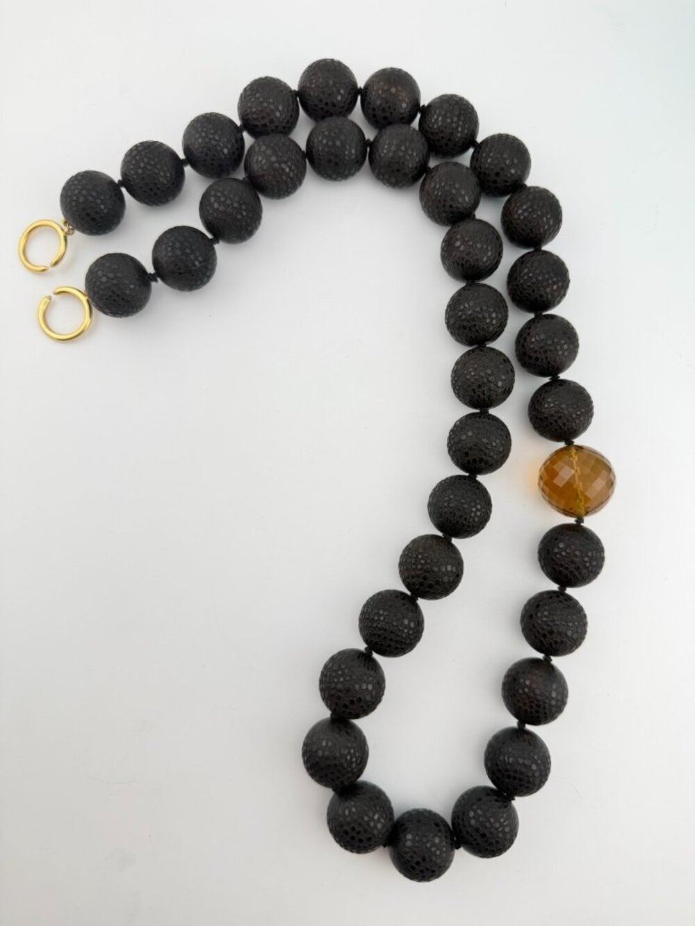 RARE Tiffany & Co. Paloma Picasso Black Coral Citrine 18k Beaded Gold Necklace